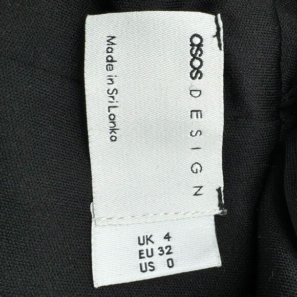 ASOS Design Size 0 Black Mini Dress Sheer Long Sleeves Lined Corset Swiss Dot - Picture 3 of 8